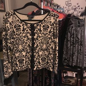 Stylish retro Cardigan cream and black